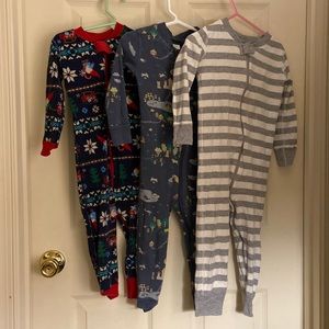 Hanna Andersson size 90 or 3T one piece zippered unisex Christmas pajamas